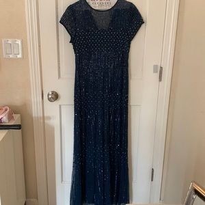 Indigo/navy floor length gown